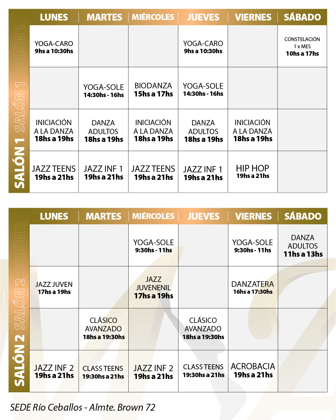 Horarios Casa Central Río Ceballos